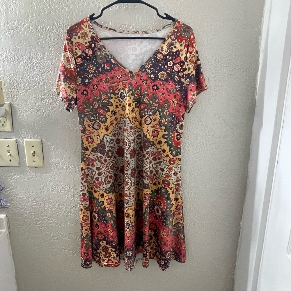 Women's Multicolor Bohemian Dress Size Large‎